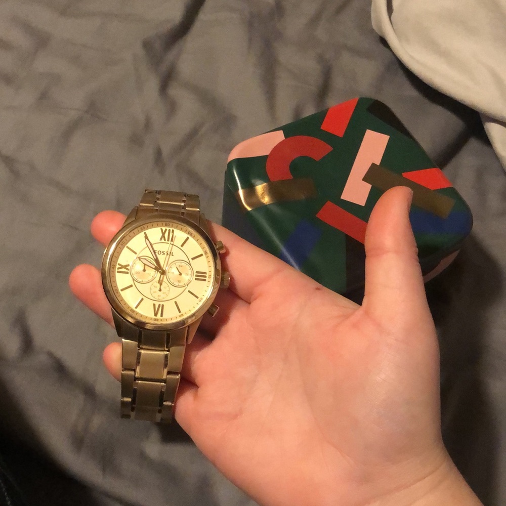 mens gold fossil watch